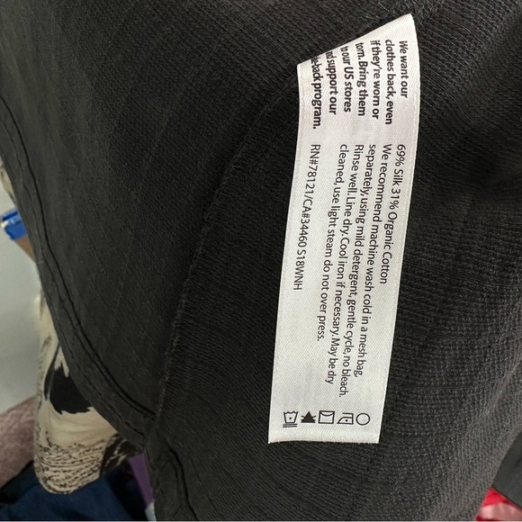 Eileen Fisher Silk / Organic Cotton Pucker Grid Jacket NWT Graphite Grey XS - Picture 7 of 7